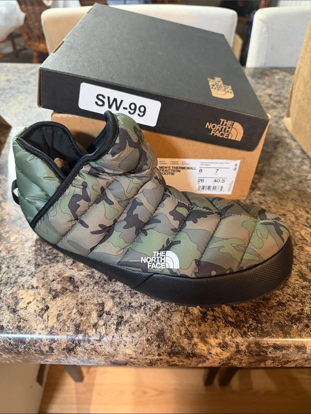 The North Face Mens Thermoball traction bootie camo - Green/Black